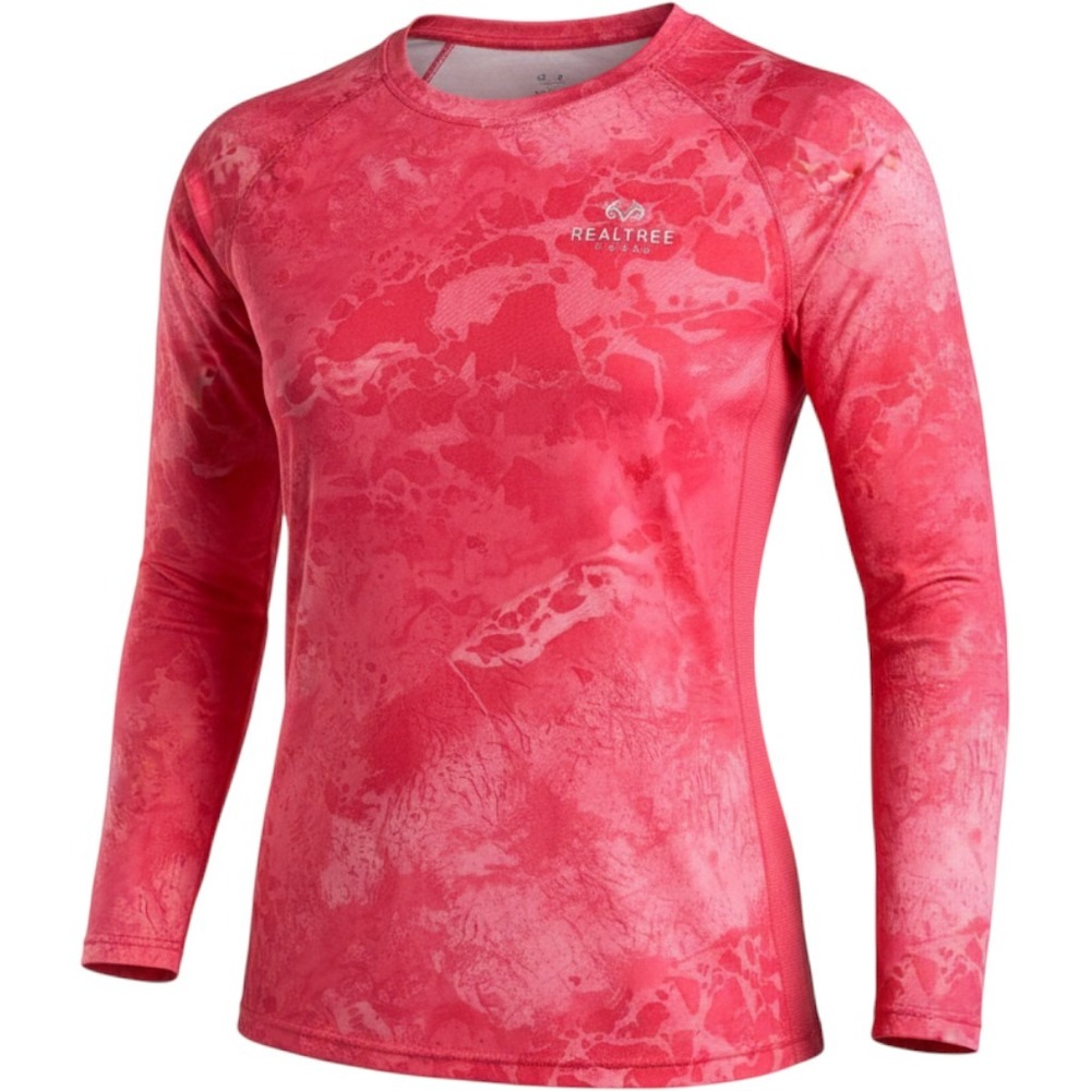 Realtree Gorpcore Barbie Fishing Outdoor Pink Camo Long Sleeve Performance Large